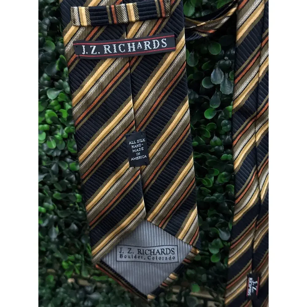 JZ Richards Nordstroms Silk Necktie, 59in Made USA Classic Multi Color, Vintage